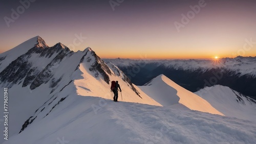 Climber on a summit freedom