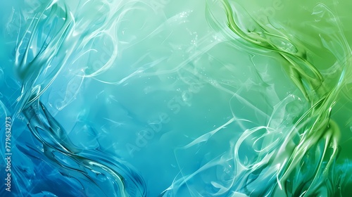 Digital technology blue and green wave curve abstract poster web page PPT background