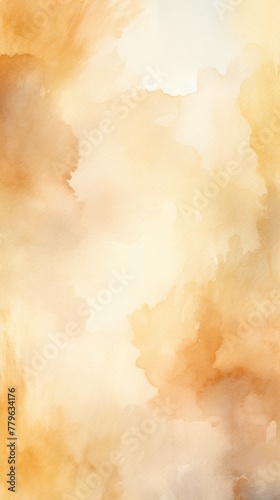 Tan watercolor light background natural paper texture abstract watercolur Tan pattern splashes aquarelle painting white copy space for banner design, greeting card