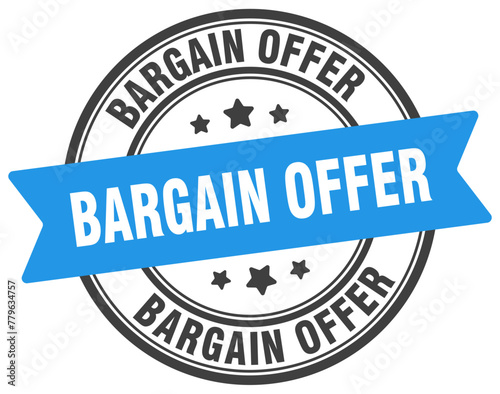 bargain offer stamp. bargain offer label on transparent background. round sign