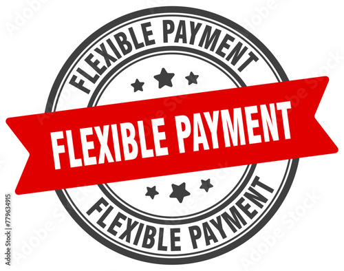 flexible payment stamp. flexible payment label on transparent background. round sign