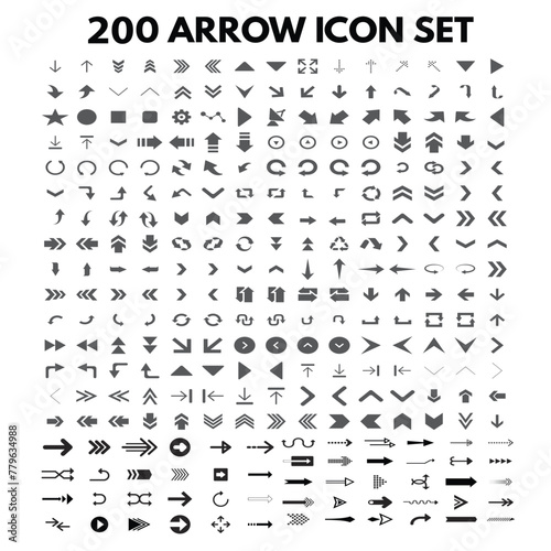 200 arrow icon set deign 