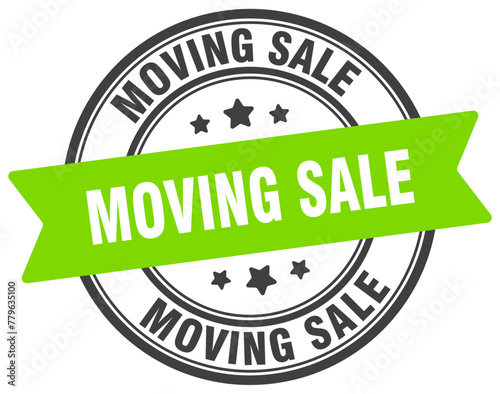 moving sale stamp. moving sale label on transparent background. round sign