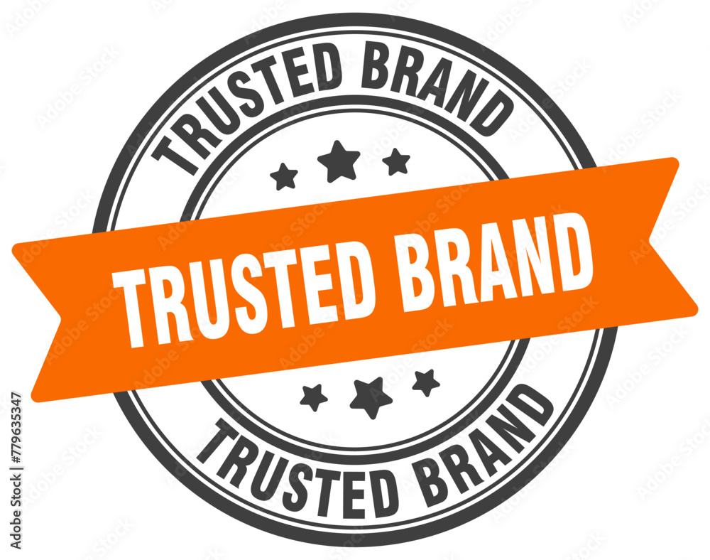 Fototapeta premium trusted brand stamp. trusted brand label on transparent background. round sign