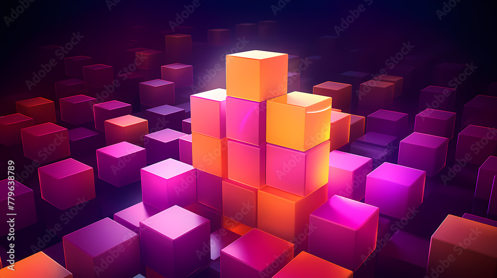 Abstract background of cubes, clean modern business slideshow pattern Abstract background of cubes, clean modern business slideshow pattern