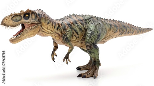 Ferocious Giganotosaurus Toy Roaring on White