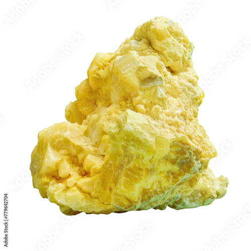 A close up of a yellow rock with a Transparent Background