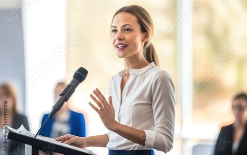 Businesswoman delivering a presentation