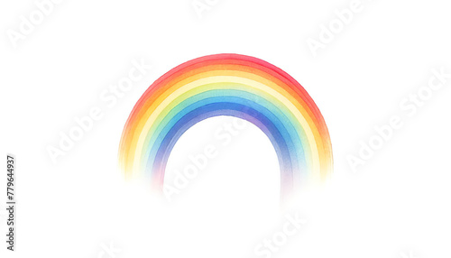 Watercolor hand-painted rainbow isolated on white background, symbolizing diversity and LGBTQ pride, ideal for creative projects and celebrating Pride Month