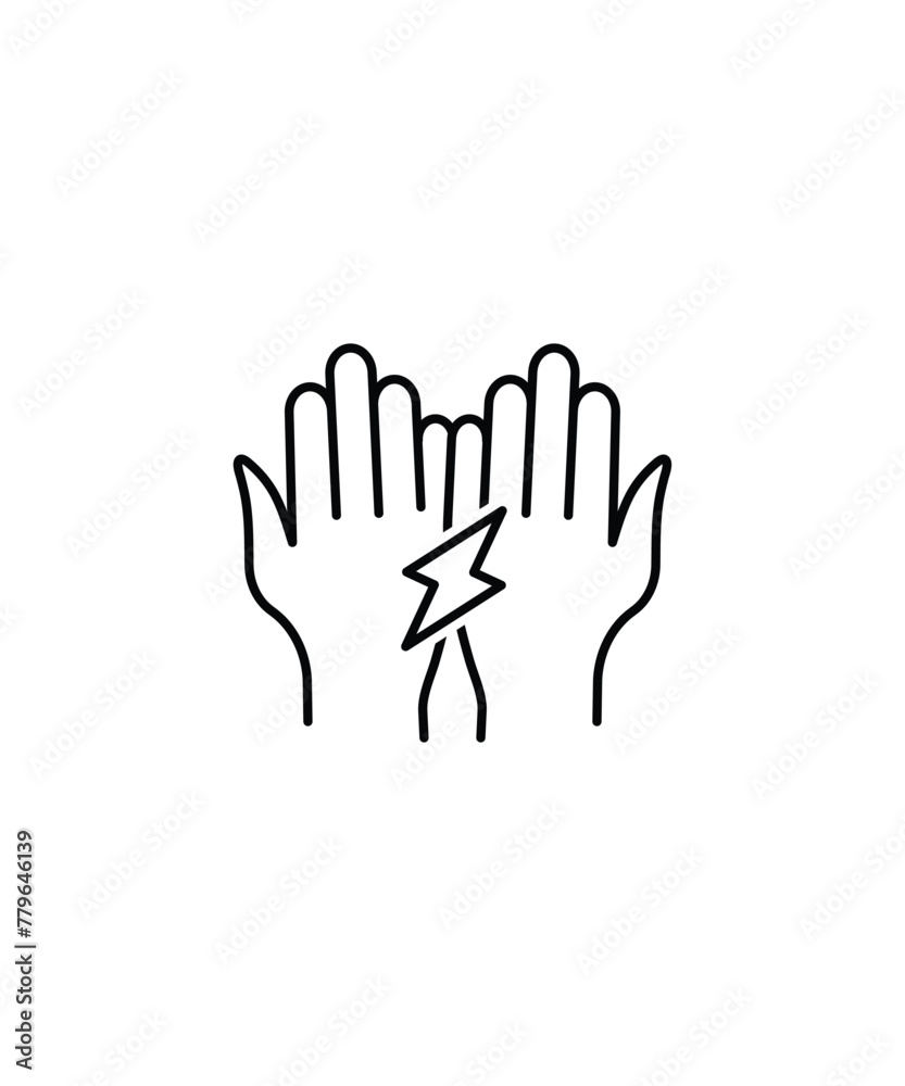 hand holding power icon, vector best line icon. hand holding power icon, vector best line icon.