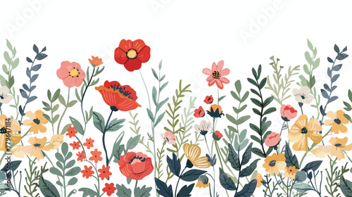 Floral card. Vintage flowers. flat vector isolated on #779647184