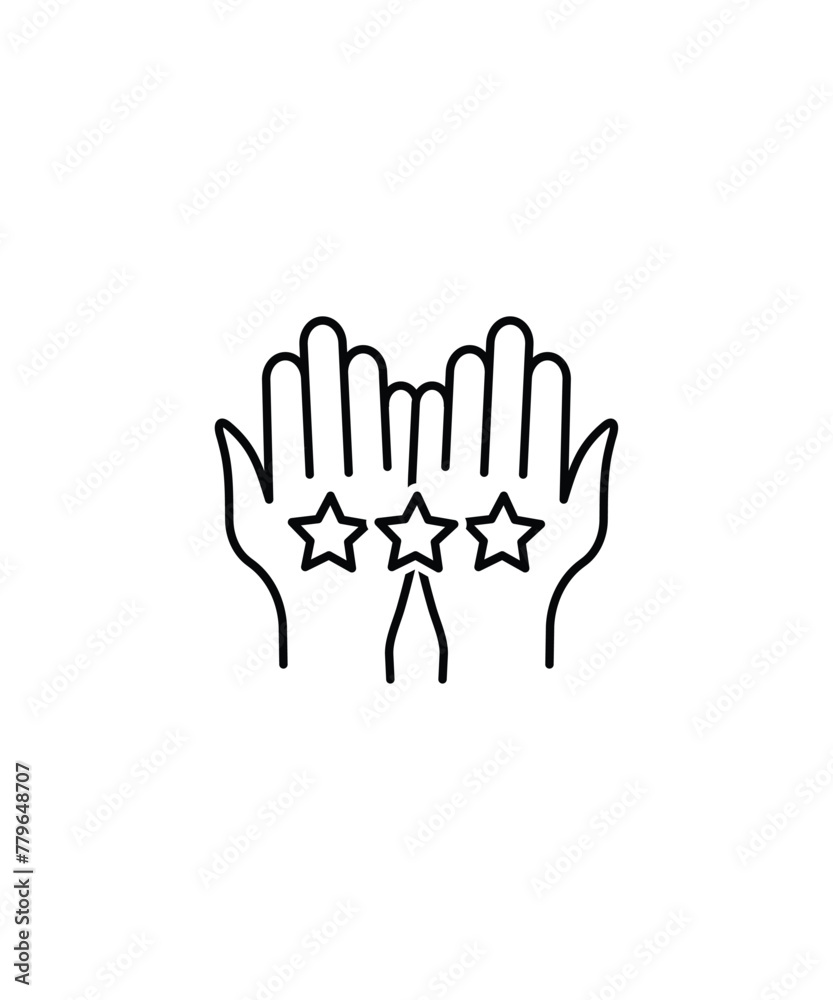 hand holding star icon, vector best line icon. hand holding star icon, vector best line icon.