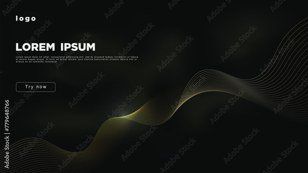 Dark background with gold dynamic lines
