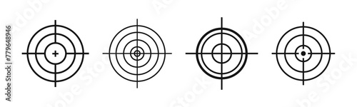 Crosshair vector set. Scope aim icons. Circular crosshairs. photo