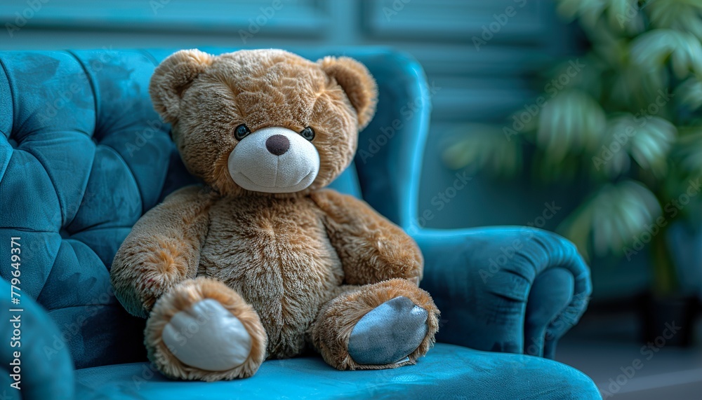 teddy bear on the chair