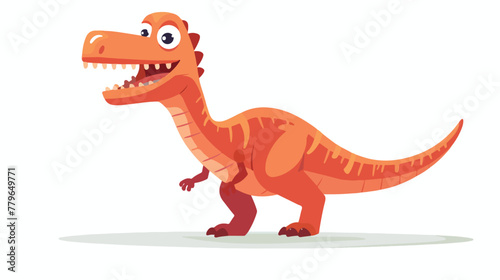 Funny smiling dinosaur vector cartoon character illustration