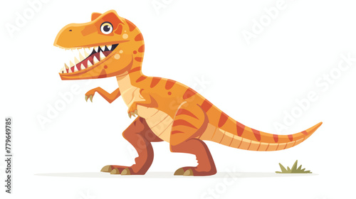 Funny smiling dinosaur vector cartoon character illustration