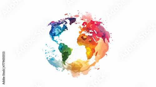 Global icon isolated on abstract background flat vector