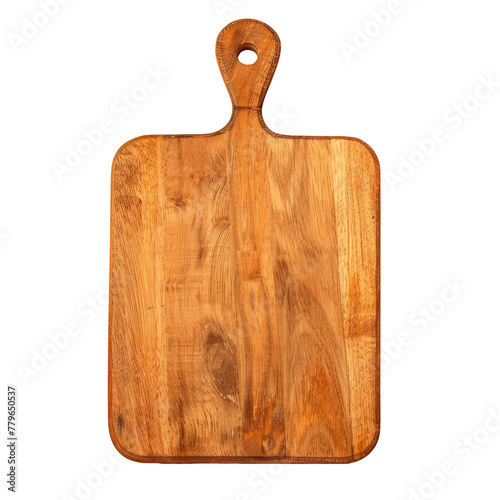 Wooden cutting board with handle on Transparent Background
