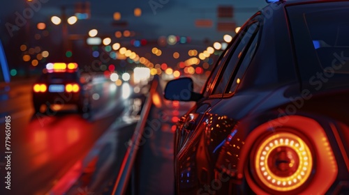 Evening Traffic on a Bustling City Street © Emiliia