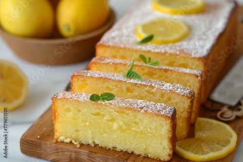 Sliced lemon cake