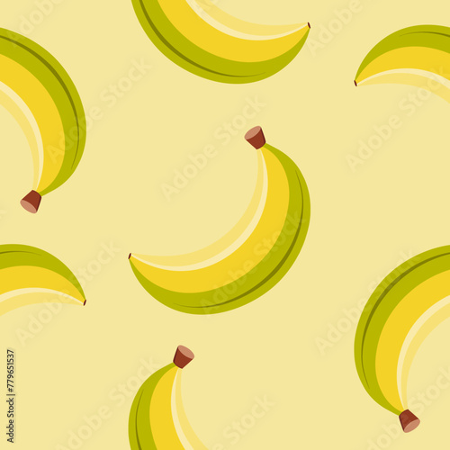 Bright seamless pattern of ripe bananas
