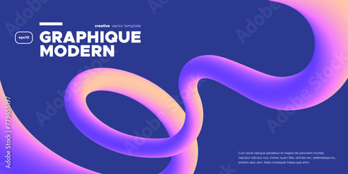 Wavy shape with Colorful Gradient. Vector illustration.