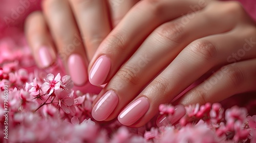 Close-up of female hands with beautiful manicure on nails.