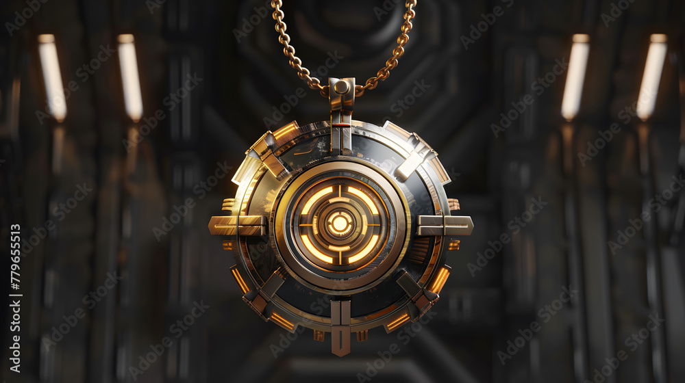 A necklace designed with the concept of steampunk jewelry.