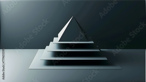
Geometric Apex: Sleek 3D Pyramid with Clean Lines and Geometric Precision, minimal background,  hand edited generative AI