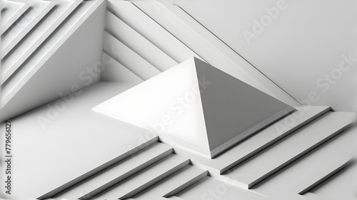 
Geometric Apex: Sleek 3D Pyramid with Clean Lines and Geometric Precision, minimal background,  hand edited generative AI