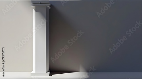 Solitary Elegance: Sleek 3D Column Standing Alone Against a Minimal Background hand edited generative AI