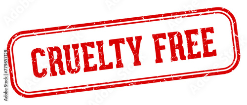 cruelty free stamp. cruelty free rectangular stamp on white background