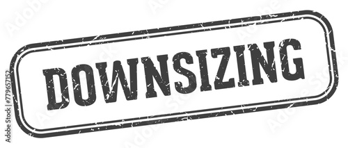 downsizing stamp. downsizing rectangular stamp on white background