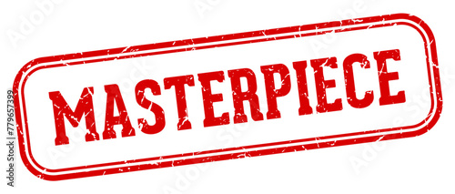 masterpiece stamp. masterpiece rectangular stamp on white background