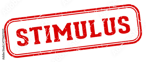 stimulus stamp. stimulus rectangular stamp on white background