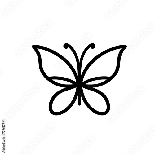 black icon butterfly. 