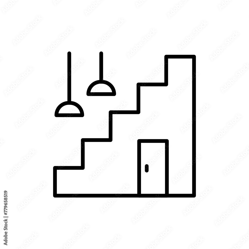 Stairs outline icons, minimalist vector illustration ,simple transparent graphic element .Isolated on white background Stairs outline icons, minimalist vector illustration ,simple transparent graphic element .Isolated on white background