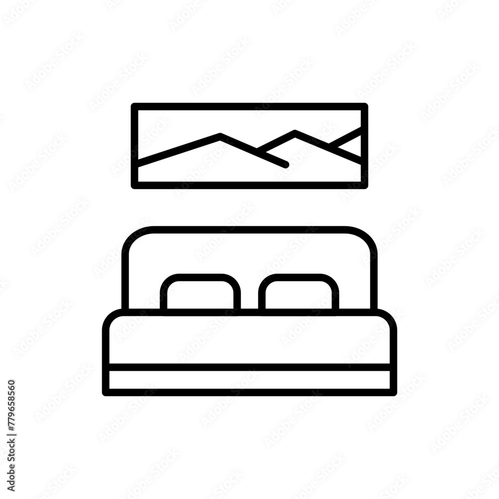 Bedroom outline icons, minimalist vector illustration ,simple transparent graphic element .Isolated on white background Bedroom outline icons, minimalist vector illustration ,simple transparent graphic element .Isolated on white background