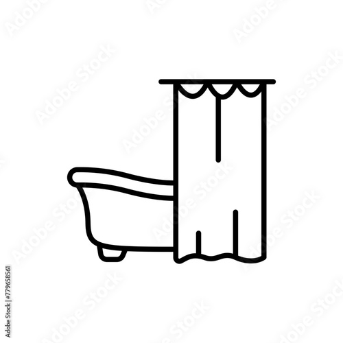 Bathroom outline icons, minimalist vector illustration ,simple transparent graphic element .Isolated on white background