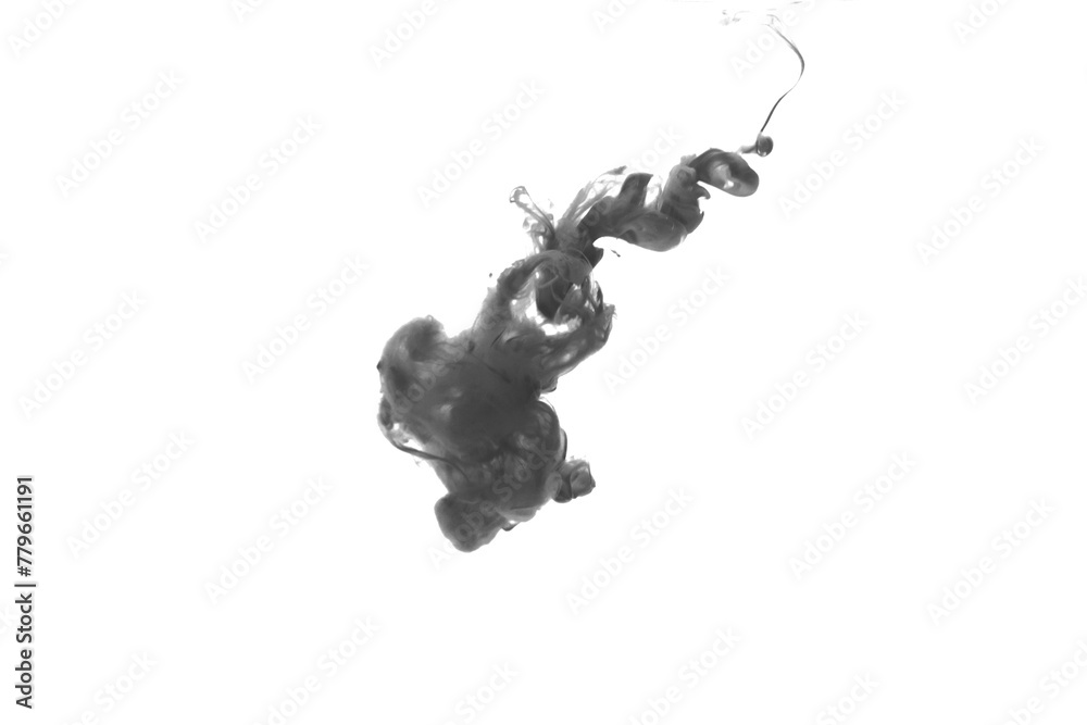 Black color-ink dye melt on white background,Abstract smoke pattern,Colored liquid dye,Splash paint Black color-ink dye melt on white background,Abstract smoke pattern,Colored liquid dye,Splash paint