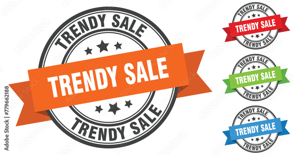 Obraz premium trendy sale stamp. round band sign set. label
