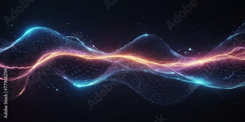 Abstract particulars lightning waves background