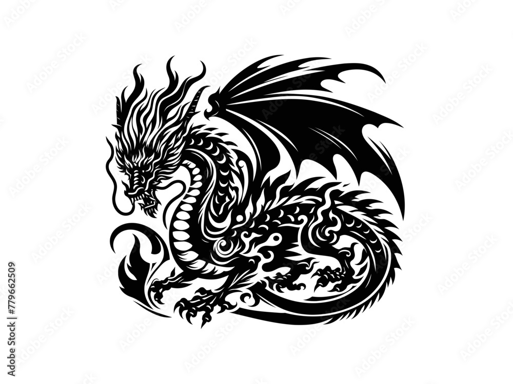 Majestic Myth: Dragon Vector Clipart for Legendary Design Majestic Myth: Dragon Vector Clipart for Legendary Design