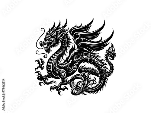 Majestic Myth: Dragon Vector Clipart for Legendary Design