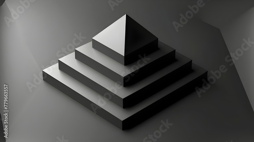 Smooth Geometricity: Abstract 3D Pyramid with Sleek Surface and Geometry, minimal background, hand edited generative AI