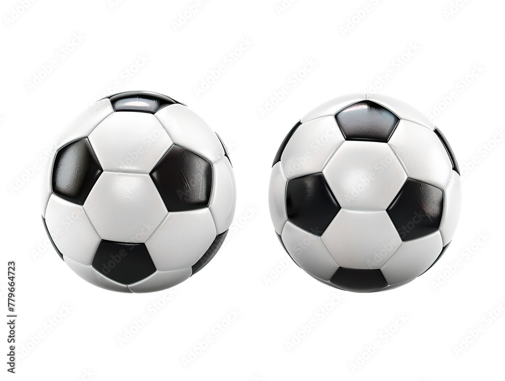 Obraz premium Two or Three Soccer ball. Football balls Set realistic 3d design style isolated PNG