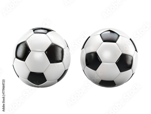 Two or Three Soccer ball. Football balls Set realistic 3d design style isolated PNG