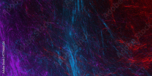 Artificial magic smoke in red with neon blue, purple light, smoke color isolated background for effect. Star field background Aquamarine and pink dark red pink, blue and purple Cosmic nebula universe