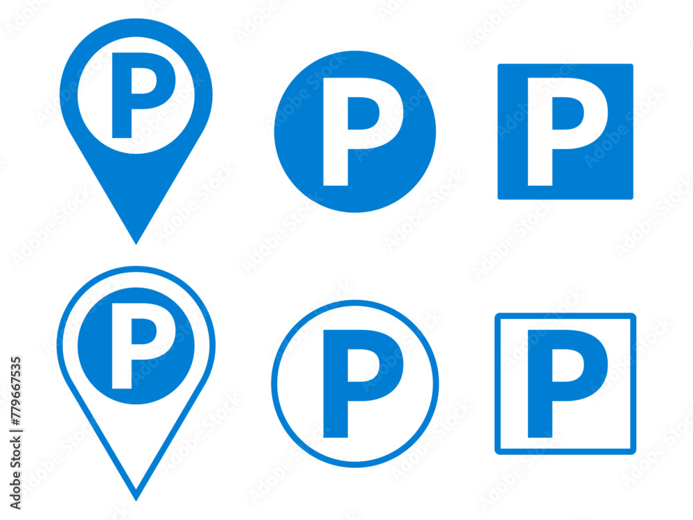 Various shape parking sign vector. Various shape parking sign vector.